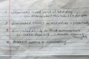 depression check list